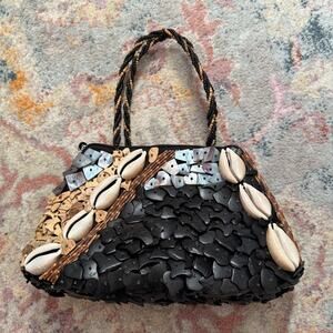 Vintage 80s/90s beaded shell handbag / purse